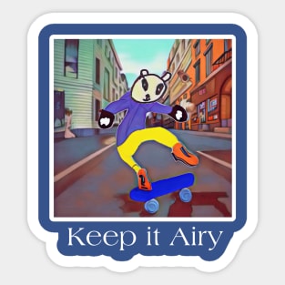 Keep it Airy: Panda Skating Sticker